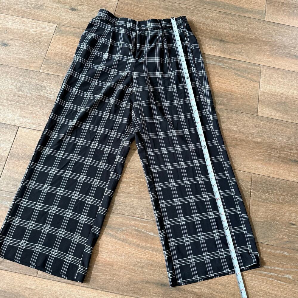 Studio by Torrid Wide Leg Palazzo Pants Plus Size 10 Black & White Plaid